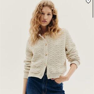NWOT H&M textured knit cream cardigan size small